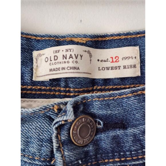 Old Navy Bermuda Lowest Rise Medium Rinse Denim Hip Hop Streetwear Size 12 A0135 - Picture 5 of 6